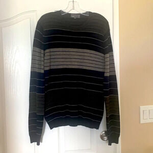 Mens Vince size L wool/cashmere blend striped sweater in perfect condition